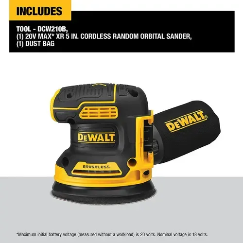 LIJADORA ORBITAL DE 5 SIN ESCOBILLAS DEWALT DCW210B - FOTO 4