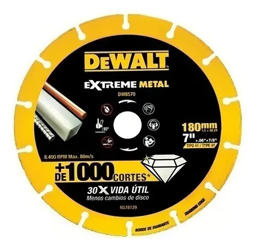 DISCO DIAMANTADO EXTREME CORTE METAL DE 7IN DW8570 DEWALT - FOTO 2