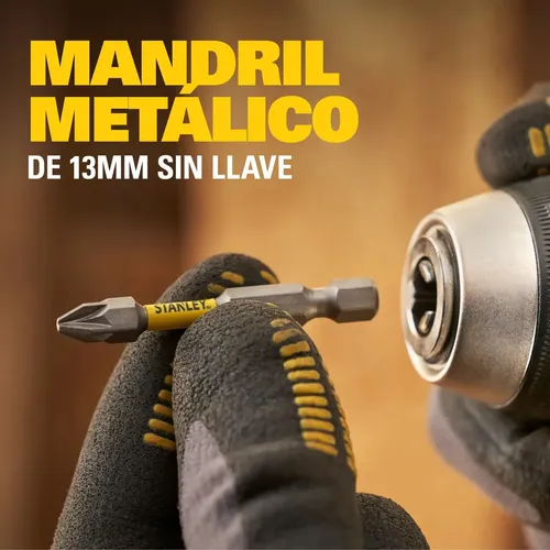 TALADRO ATORNILLADOR STANLEY SBD714D2T-AR 20V BRUSHLESS + 2 BATERÍAS + CARGADOR + MALETÍN - FOTO 6
