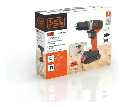TALADRO ATORNILLADOR 10MM 20V BLACK AND DECKER BCD702C1-AR - FOTO 2