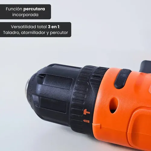TALADRO PERCUTOR BLACK+DECKER BCD712VHD 12V CON BATERÍA, CARGADOR Y ACCESORIOS BCD712VHD-AR - FOTO 2