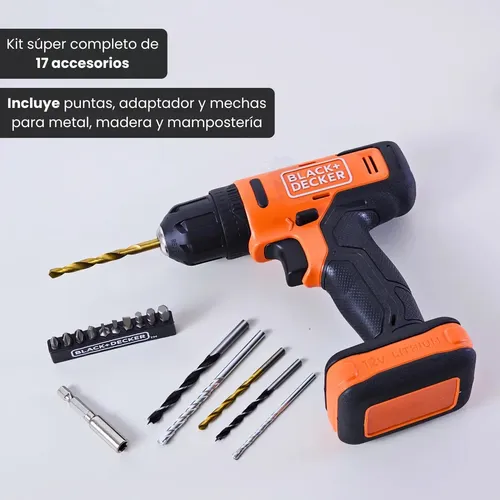TALADRO PERCUTOR BLACK+DECKER BCD712VHD 12V CON BATERÍA, CARGADOR Y ACCESORIOS BCD712VHD-AR - FOTO 3