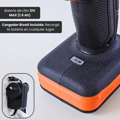 TALADRO PERCUTOR BLACK+DECKER BCD712VHD 12V CON BATERÍA, CARGADOR Y ACCESORIOS BCD712VHD-AR - FOTO 4