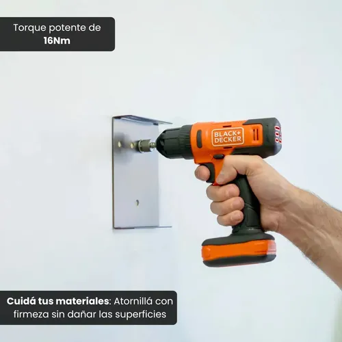 TALADRO PERCUTOR BLACK+DECKER BCD712VHD 12V CON BATERÍA, CARGADOR Y ACCESORIOS BCD712VHD-AR - FOTO 6