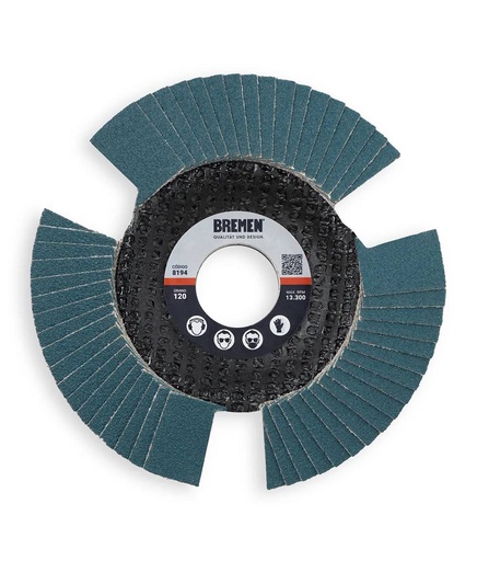 [8194] DISCO FLAP VISION 4-1/2" (Ø115X22MM) ZIRCONIO - 120 [10 UNID] BREMEN® (8194)