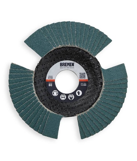 DISCO FLAP VISION 4-1/2" (Ø115X22MM) ZIRCONIO - 080 [10 UNID] BREMEN® (8193)