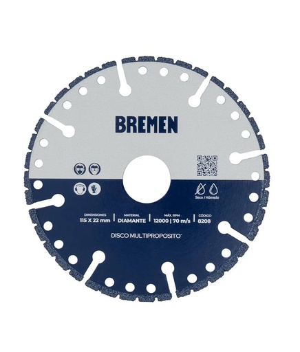 [8208] DISCO DIAM.  MULTIPROPOSITO Ø115MM BREMEN® (8208)