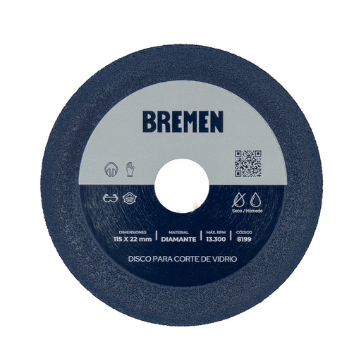 [BREDV115] DISCO DIAM.  CORTE VIDRIO Ø115MM BREMEN® (8199)