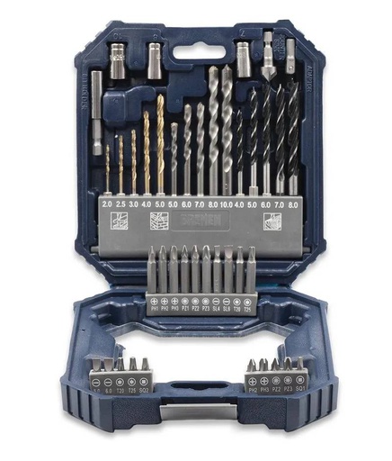 MECHAS Y PUNTAS EN JUEGO ENCASTRE 1/4" (41 PZS) BREMEN® (8028)