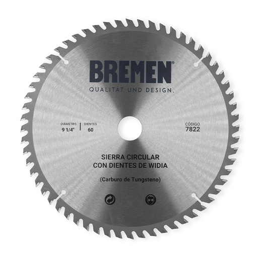 SIERRA CIRCULAR 9 ¼"-60 DTES.WIDIA (Ø25MM) BREMEN® (7822)