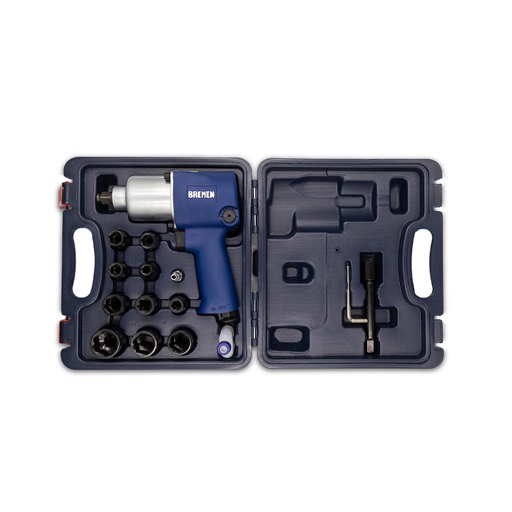 NEUMAT. LLAVE DE IMPACTO ENC.  1/2" USO INTENSIVO KIT X 15PZS BREMEN® (7132)