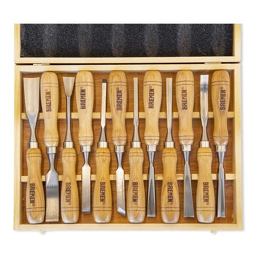 GUBIAS EN JGO X 12 PZS.  [CAJA DE MADERA] BREMEN® (7642)