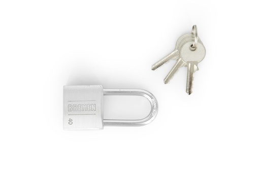 CANDADO DE ALUMINIO [ARO LARGO] 40MM TRABA DOBLE BREMEN® (7545)