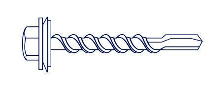 TORNILLO AUTOPERFORANTE C/ARANDELA  HEXAGONAL MECHA   14 X 3" (CAJA X 175) BREMEN®