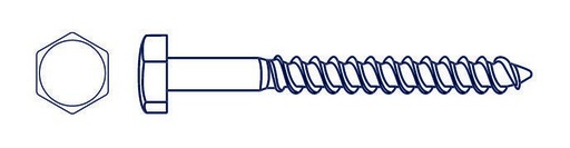 [TTF06050] TIRAFONDOS HEXAGONAL  [014]  1/4" X 2" (CAJA X 400) BREMEN®