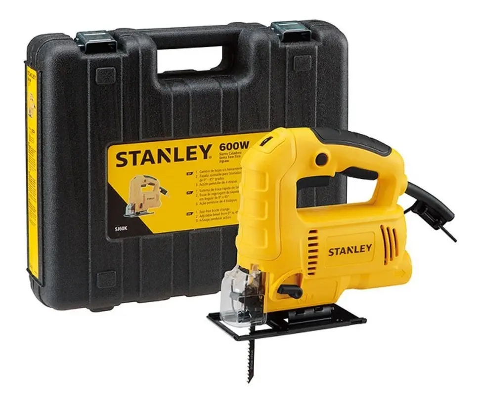[SJ60K-AR] SIERRA CALADORA STANLEY 600W SJ60K VELOCIDAD VARIABLE CON MALETÍN