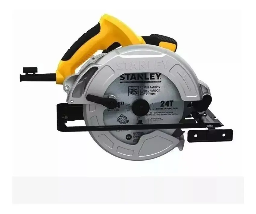 SIERRA CIRCULAR DE MANO 1600W 184MM STANLEY SC16 CON GUÍA COLOR AMARILLO FRECUENCIA 50 HZ/60 HZ (SC16-AR)