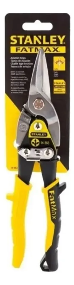[Aviacion] TIJERA HOJALATERO LATA AVIACION CORTE RECTO 14-563 STANLEY