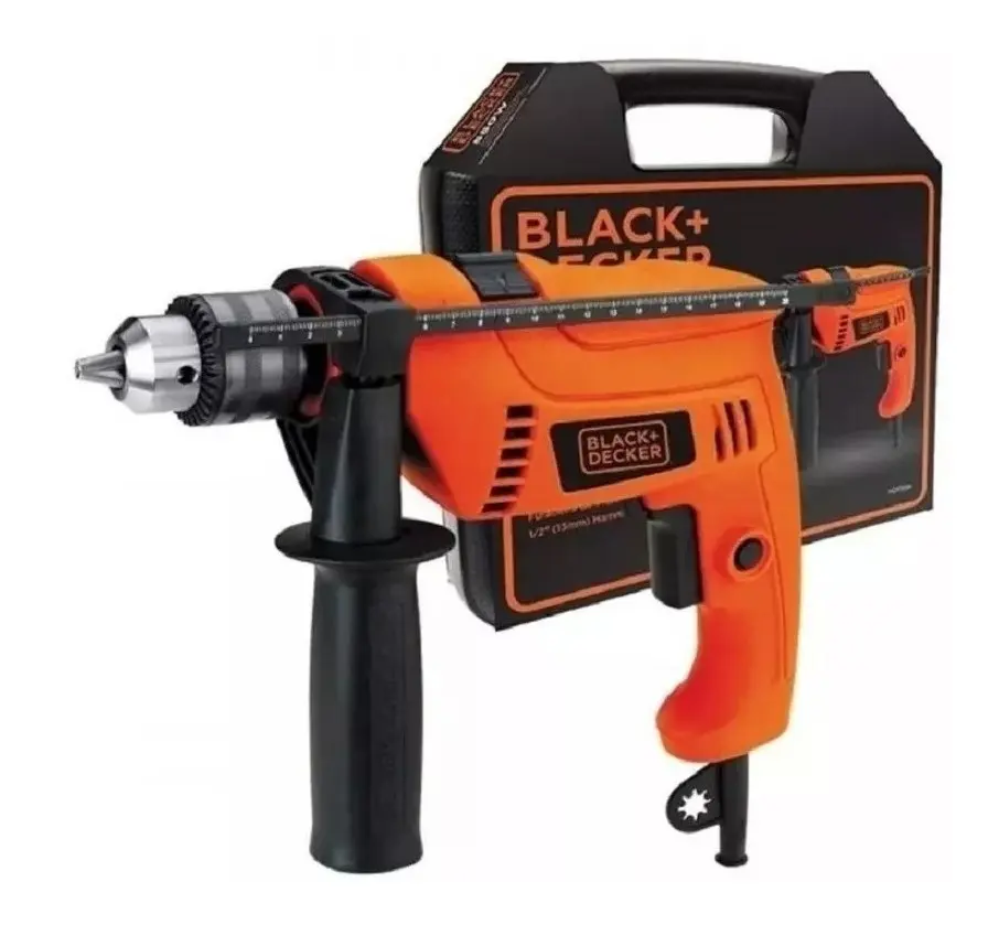TALADRO PERCUTOR BLACK DECKER HD650K 13MM 650W MALETÍN COLOR NARANJA FRECUENCIA 50 HZ (HD650K-AR)