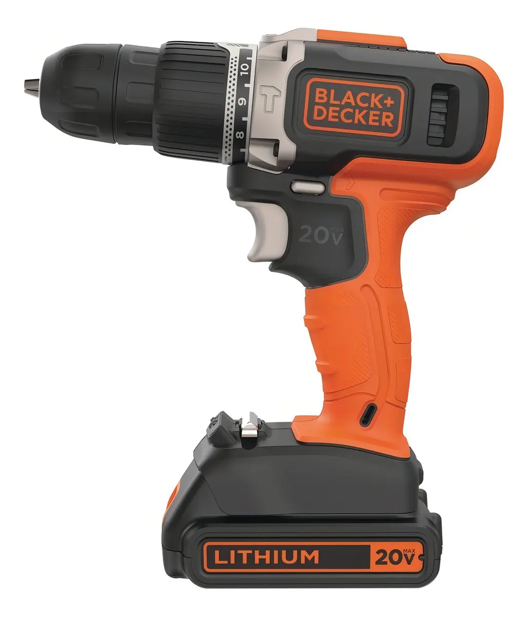 [BCD704C1-AR] TALADRO PERCUTOR ATORNILLADOR INALÁMBRICO DE 10MM BLACK+DECKER BCD704C1 + 1 BATERÍA DE 1.5AH + ACCESORIO CON CAJA DE CARTÓN