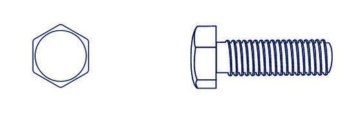 [BNC08013] BULON UNC HEXAGONAL  [019]  5/16" X 1/2" (CAJA X 550) BREMEN®