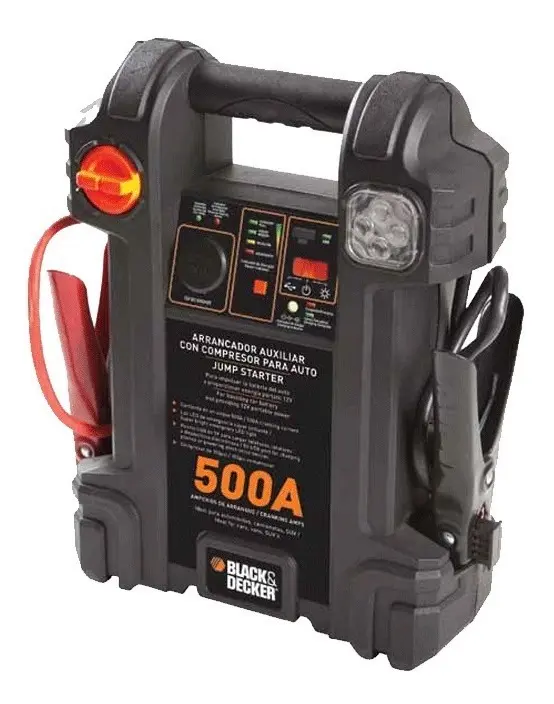 [Jump Starter 500A] ARRANCADOR 500 AMP 12V BLACK DECKER USB LINTERNA JS500 AUTO