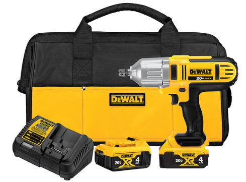 LLAVE DE IMPACTO 20V - 1/2" CON PIN DE RET. + 2 BAT X 4AH + CARGADOR + BOLSO DEWALT (DCF889M2-AR)