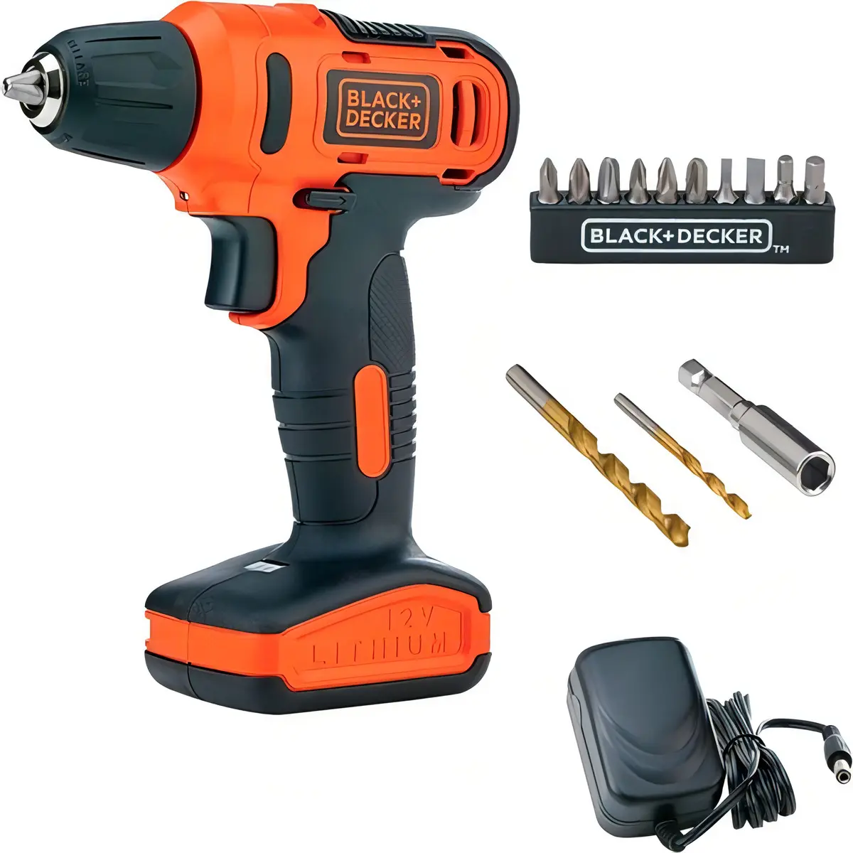 [LD12S] TALADRO ATORNILLADOR INALÁMBRICO DE 10MM BLACK+DECKER LD12S + 1 BATERÍA DE 1.5AH + ACCESORIO CON CAJA DE CARTÓN