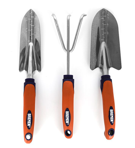 [BREHJ3P] HERRAMIENTAS JARDIN 3 PZS PALA, PALA TRANS. RASTRILLO BREMEN® (7468)