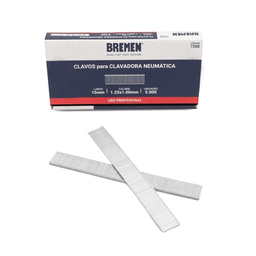 [BRECL45] CLAVOS 45MM [CALIBRE 1.25 X 1.00MM] (CAJA 5.000 UNI) BREMEN® (7272)
