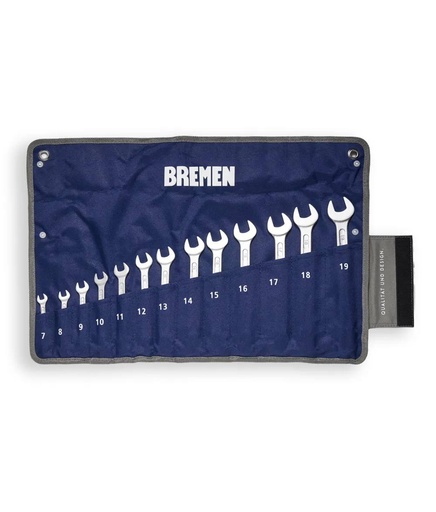 LLAVE COMBINADAS EN JGO C/ESTUCHE (7-19MM) [13 LLAVES] BREMEN® (7176)