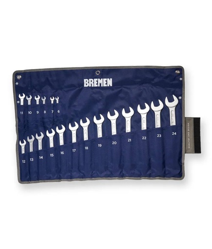 LLAVE COMBINADAS EN JGO C/ESTUCHE (6-24MM) [19 LLAVES] BREMEN® (7177)