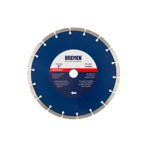 [BRED9S] DISCO DIAMANTADO  9"   SEGMENTADO (LASER) BREMEN® (4531)