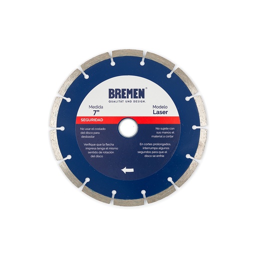 [BRED7S] DISCO DIAMANTADO  7"   SEGMENTADO (LASER) BREMEN® (4529)