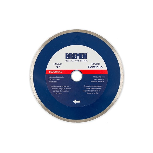 DISCO DIAMANTADO  7"   HUMEDO (CONTINUO) BREMEN® (4528)
