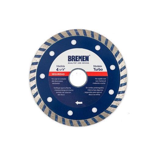 [BRED4T] DISCO DIAMANTADO  4-½"   COMBINADO (TURBO) BREMEN® (4527)
