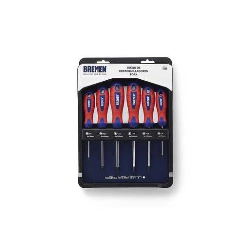 DEST. JUEGO X 6PZ. TORX (T6-T8-T10-T20-T25-T30)  BREMEN® (4558)