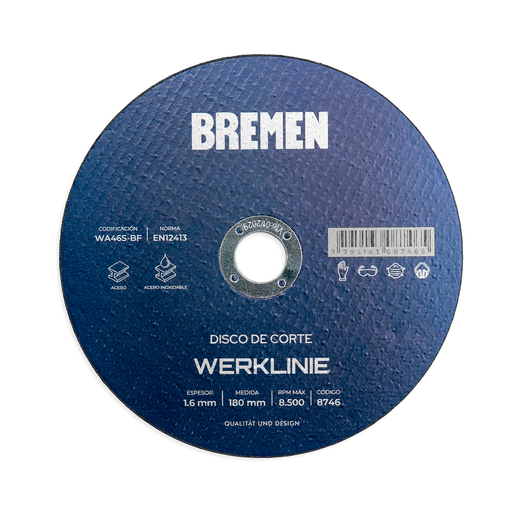 DISCO DE CORTE BREMEN® WERKLINIER 7" (180X1.6X22MM) [10 UNID] (8746)