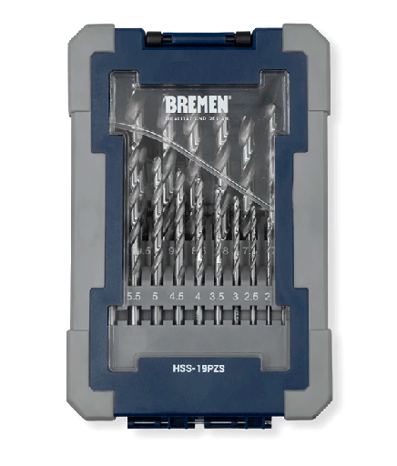 MECHA DE ACERO RÁPIDO [JUEGO X 19PZS](1-10MM) BREMEN® (7884)