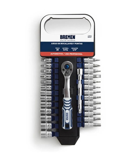 BOCALLAV.JGO.28 PZ. ENC.1/4 (4-14MM+13 PUNTAS BREMEN® (6657)