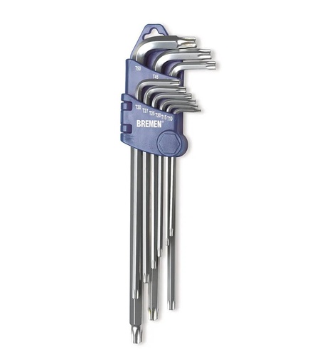 LLAVE TORX EN L 9 PZ.(T10/T50) BREMEN® (4159)
