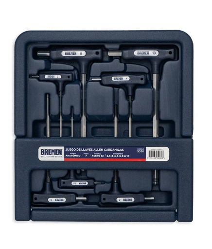 LLAVE ALLEN CARDANICA MANGO ANAT. 7PZ. BREMEN® (5030)