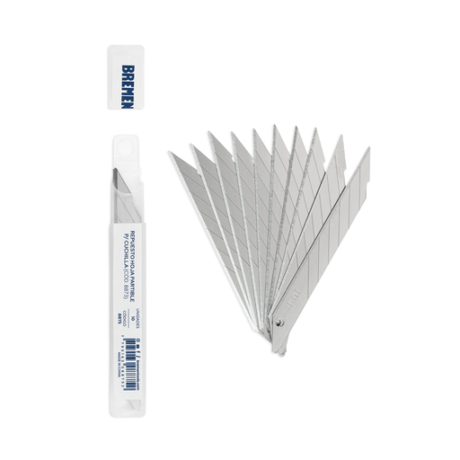 [8875] HOJA PARTIBLE PARA CUCHILLA 9MM  [10 UNID] BREMEN® (8875)