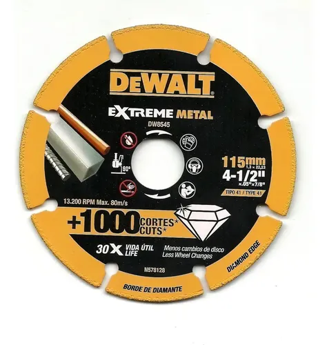 [DW8545] DISCO DIAMANTADO CORTE METAL AMOLADORA 115 MM DW 8545 DW8545