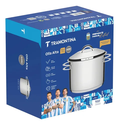 OLLA TRAMONTINA SOLAR TRIPLE FONDO ALTA 28 CM 11.9 L ACERO INOX (62505/280)