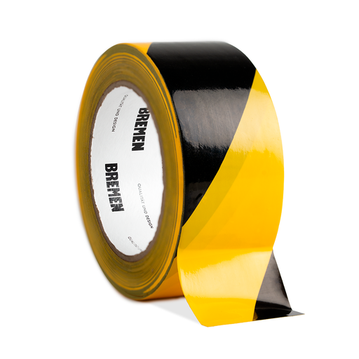 CINTA ADHESIVA DEMARCACION 0,15MMX48MMX30M BREMEN® [AMARILLA Y NEGRA] (8842)