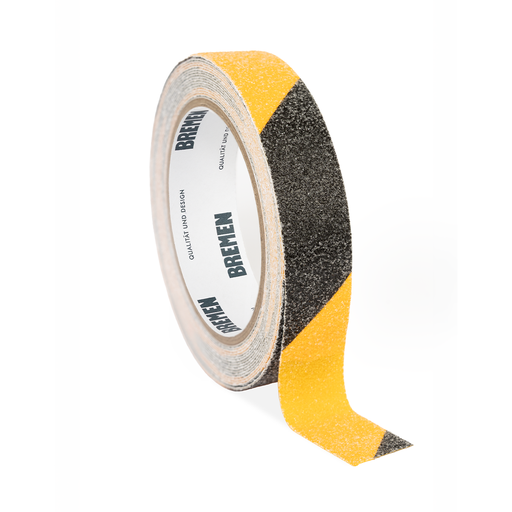 [8824] CINTA ADHESIVA ANTIDESLIZANTE 25MMX5M BREMEN® [AMARILLA Y NEGRA] X 10 UNIDADES (8824)