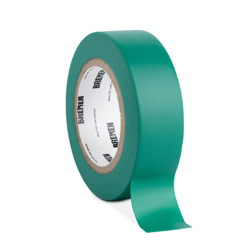 [8813] CINTA ADHESIVA AISLADORA 0,18MMX19MMX9,14M BREMEN® [VERDE] X 10 UNIDADES (8813)