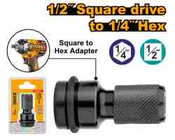 [ABH60501] ADAPTADOR CUADRADO DE 1/2" A HEXAGONAL DE 1/4" DE IMPACTO INGCO (ABH60501)
