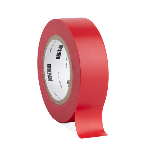 [8812] CINTA ADHESIVA AISLADORA 0,18MMX19MMX9,14M BREMEN® [ROJA] X 10 UNIDADES (8812)